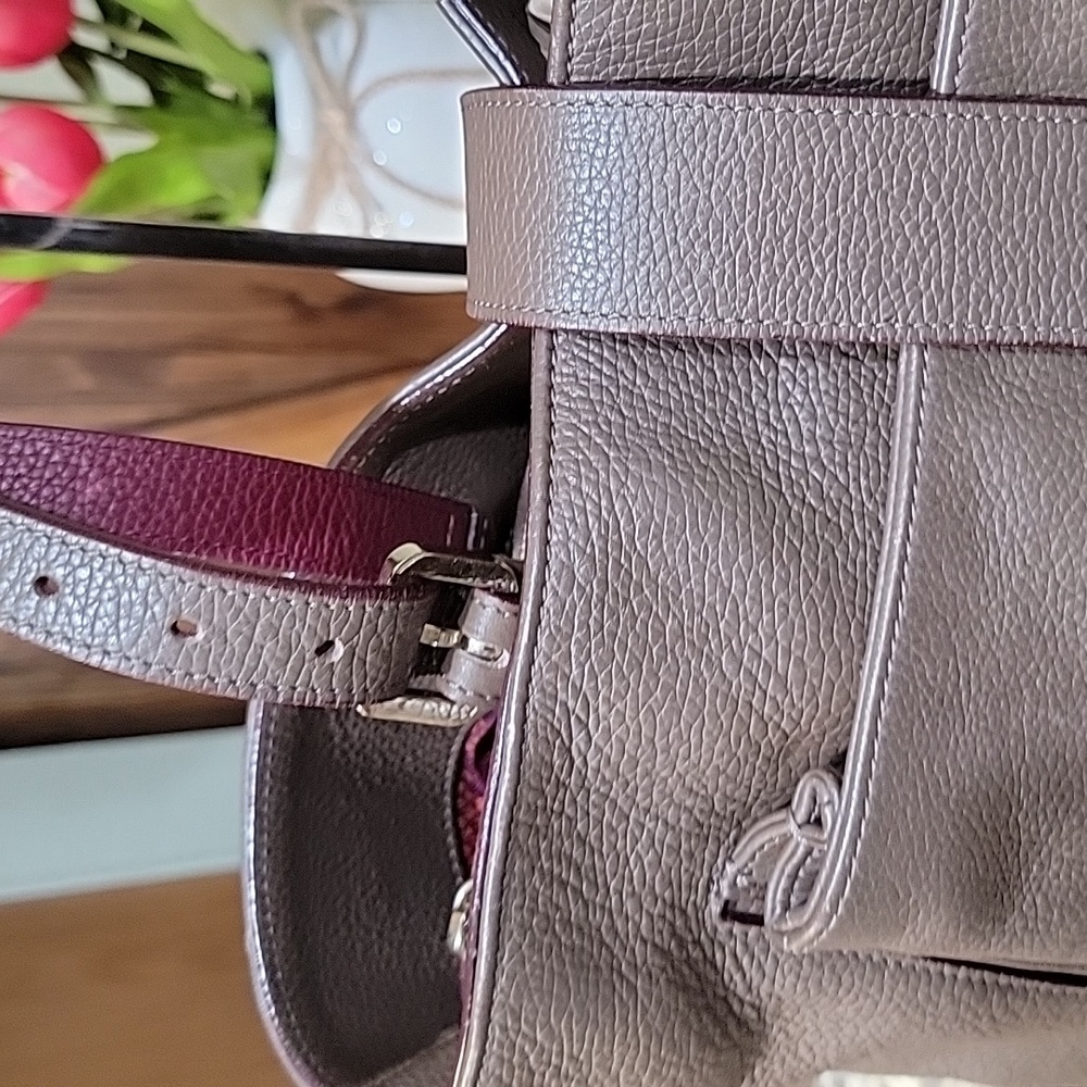 MCM Elegant Gray Leather Tote Bag MADE IN ITALY - Picture 3 of 13